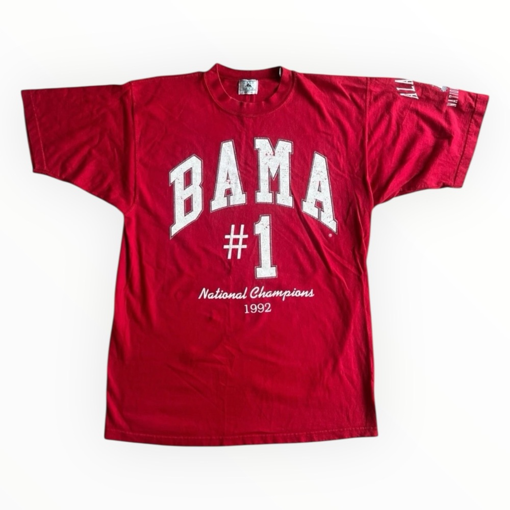 Vintage 90s T-Shirt University of Alabama 1992 National Champs Large